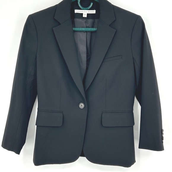 Veronica Beard Jackets & Blazers - Veronica Beard Classic Dickey Jacket Wms Blazer Size 0 Black Virgin Wool Single